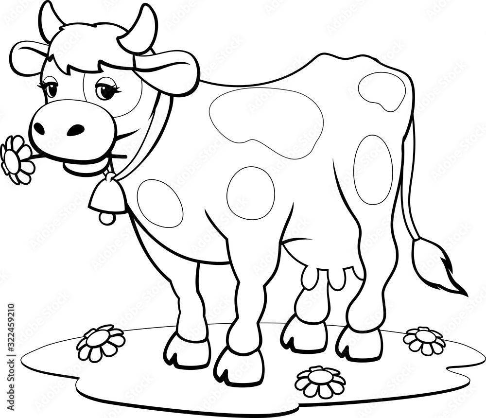 Cow coloring pages. Coloring book design for kids and children ...
