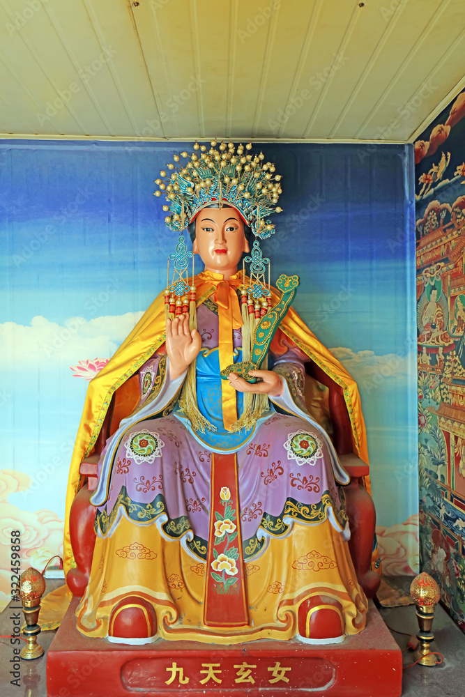 Chinese traditional religious gods in a temple