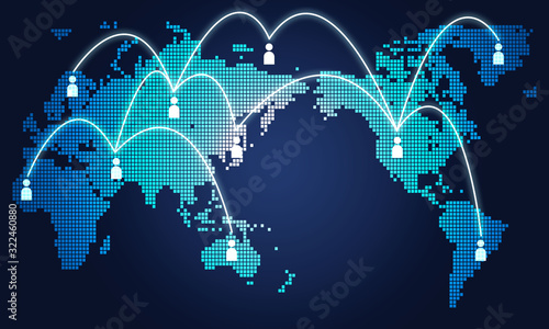 世界地図　イラスト　ドット