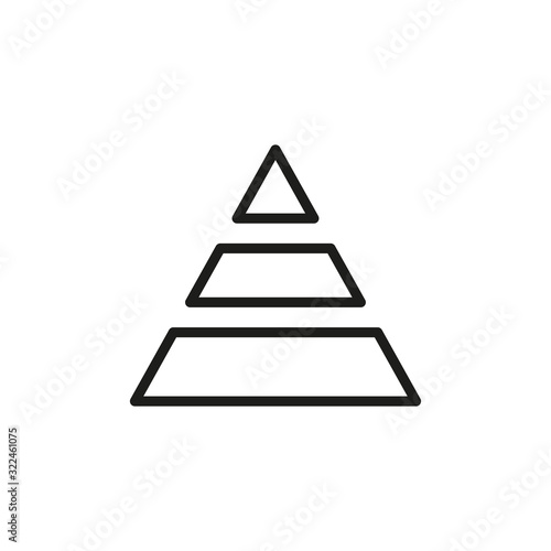 Photo Simple pyramid chart line icon.