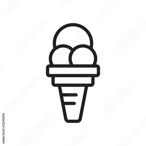 Ice cream Icon template black color editable. Ice cream symbol Flat vector illustration for graphic and web design.