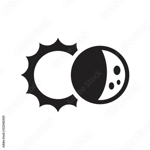 phases of solar and lunar eclipse vector icon template black color editable. phases of solar and lunar eclipse vector icon symbol Flat vector illustration for graphic and web design.