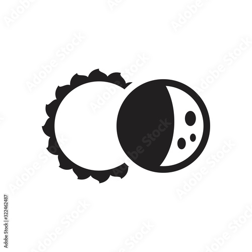 phases of solar and lunar eclipse vector icon template black color editable. phases of solar and lunar eclipse vector icon symbol Flat vector illustration for graphic and web design.