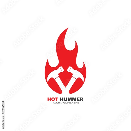 fire hummer  icon logo vector illustration design