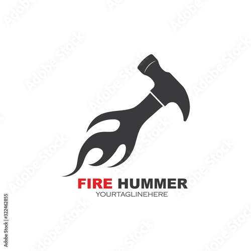 fire hummer  icon logo vector illustration design