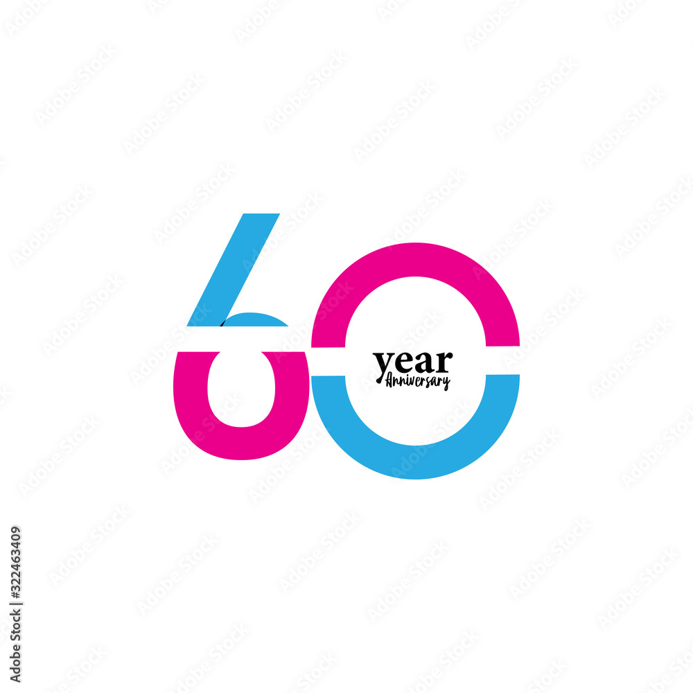 60 Years Anniversary Celebration Vector Template Design Illustration 60 Years Anniversary Celebration Vector Template Design Illustration