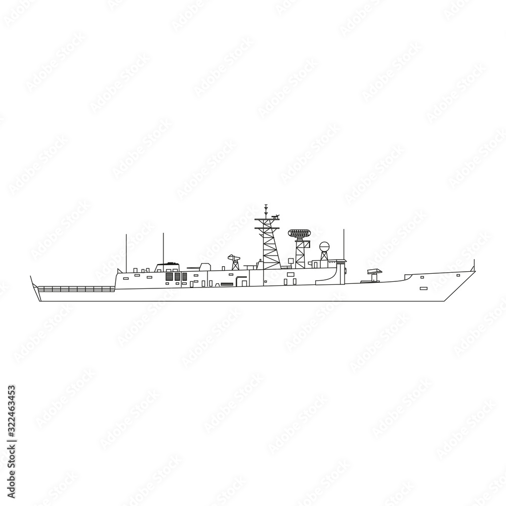 Fototapeta premium Warship icon flat. Illustration isolated vector sign symbol in EPS10