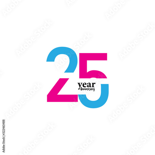 25 Years Anniversary Celebration Vector Template Design Illustration
