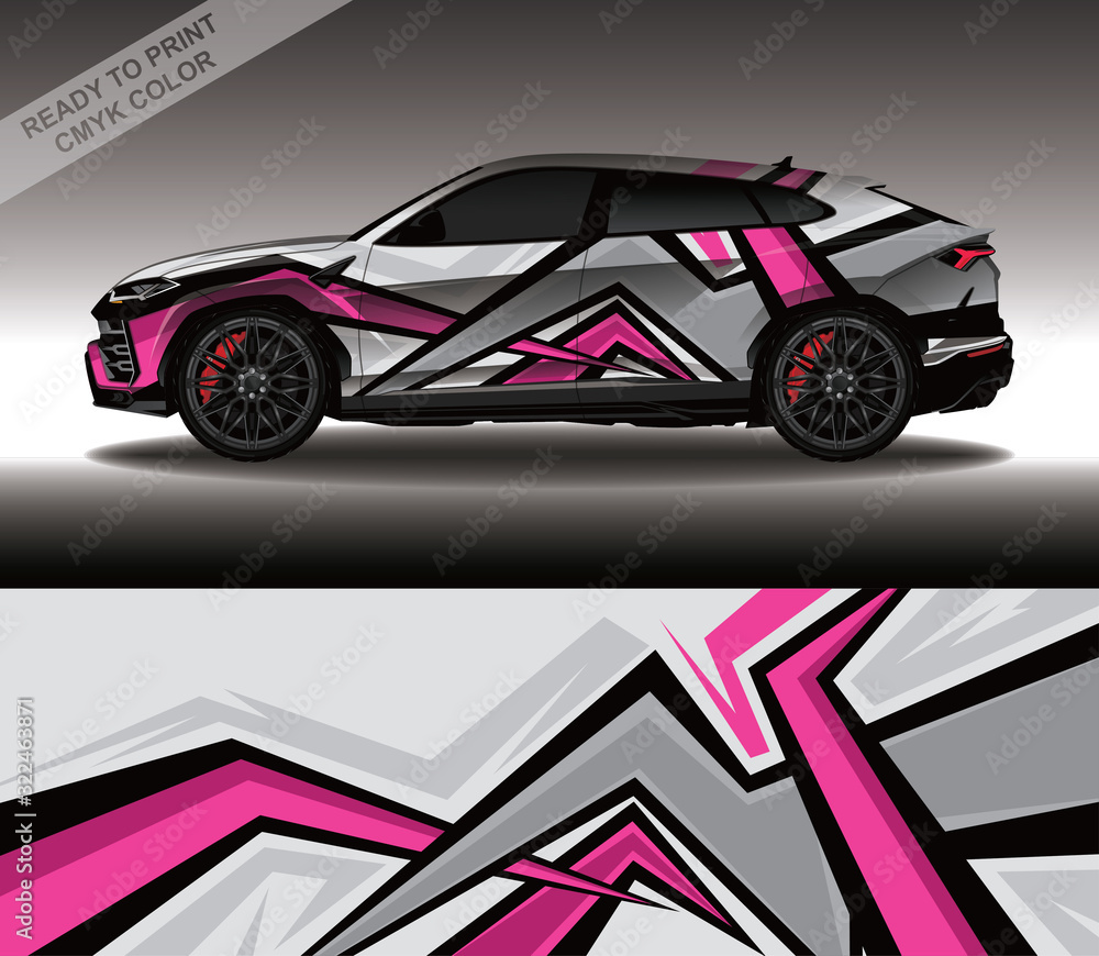 Car wrap decal design vector, custom livery race rally car vehicle sticker and tinting. Car wrap decal design vector, custom livery race rally car vehicle sticker and tinting.