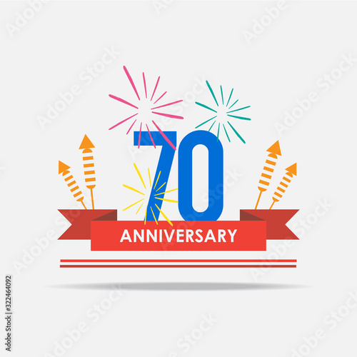 Wallpaper Mural 70 Years Anniversary Celebration Vector Template Design Illustration Torontodigital.ca