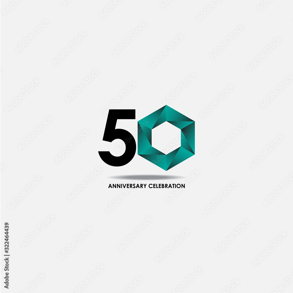 Fototapeta premium 50 Years Anniversary Celebration Vector Template Design Illustration