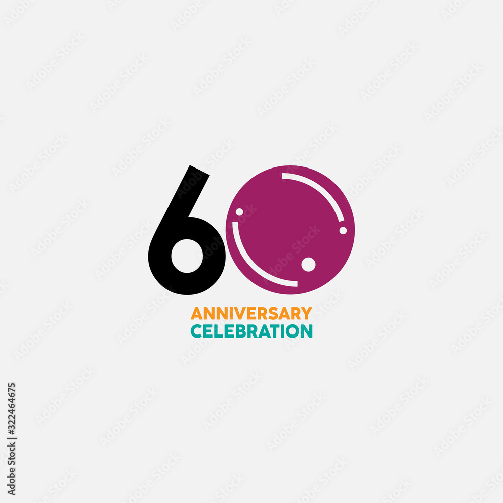 60 Years Anniversary Celebration Vector Template Design Illustration 60 Years Anniversary Celebration Vector Template Design Illustration