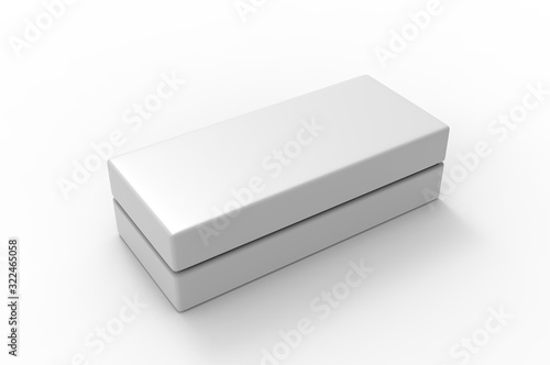 Bild auf Leinwand White blank luxury rigid neck box with inner foxing for branding presentation and mock up, 3d illustration