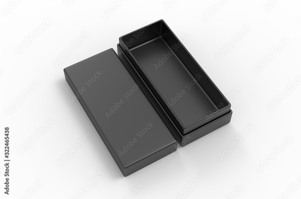 White blank luxury rigid neck box with inner foxing for branding presentation and mock up, 3d illustration. White blank luxury rigid neck box with inner foxing for branding presentation and mock up, 3d illustration.