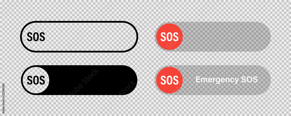 SOS switch red toggle button vector isolated icon. Emergency red switch icon. Round button. Button with switch. SOS switch red toggle button vector isolated icon. Emergency red switch icon. Round button. Button with switch.