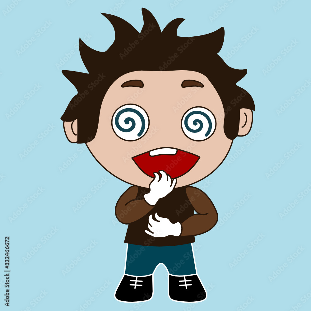 boy that is expressing overwhelming joy with wide smile and hypnotized spiral eyes, simple colored emoticon, vector emoji in color, funny cartoon character from a set boy that is expressing overwhelming joy with wide smile and hypnotized spiral eyes, simple colored emoticon, vector emoji in color, funny cartoon character from a set