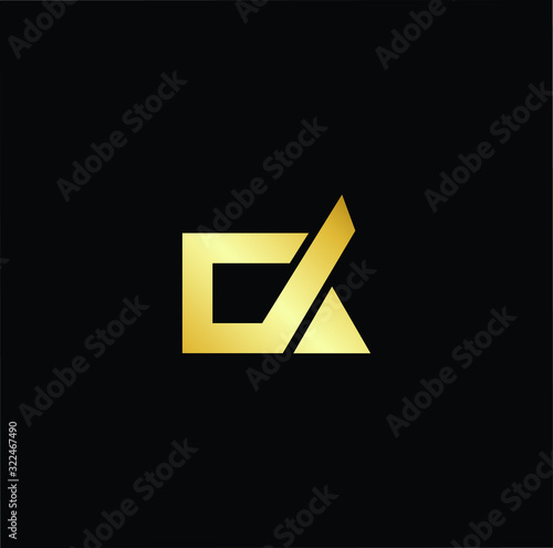 Outstanding professional elegant trendy awesome artistic black and gold color CA AC initial based Alphabet icon logo.