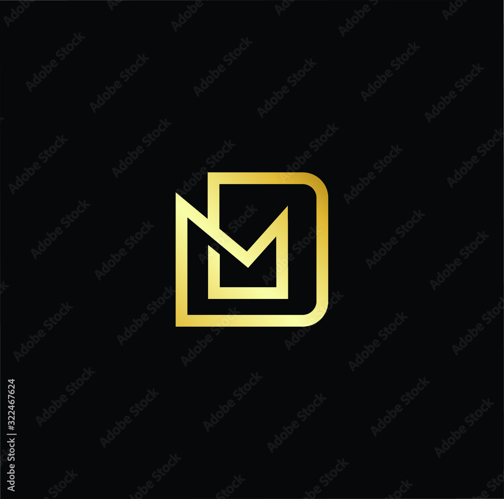 Outstanding professional elegant trendy awesome artistic black and gold color M MD DM initial based Alphabet icon logo. Outstanding professional elegant trendy awesome artistic black and gold color M MD DM initial based Alphabet icon logo.