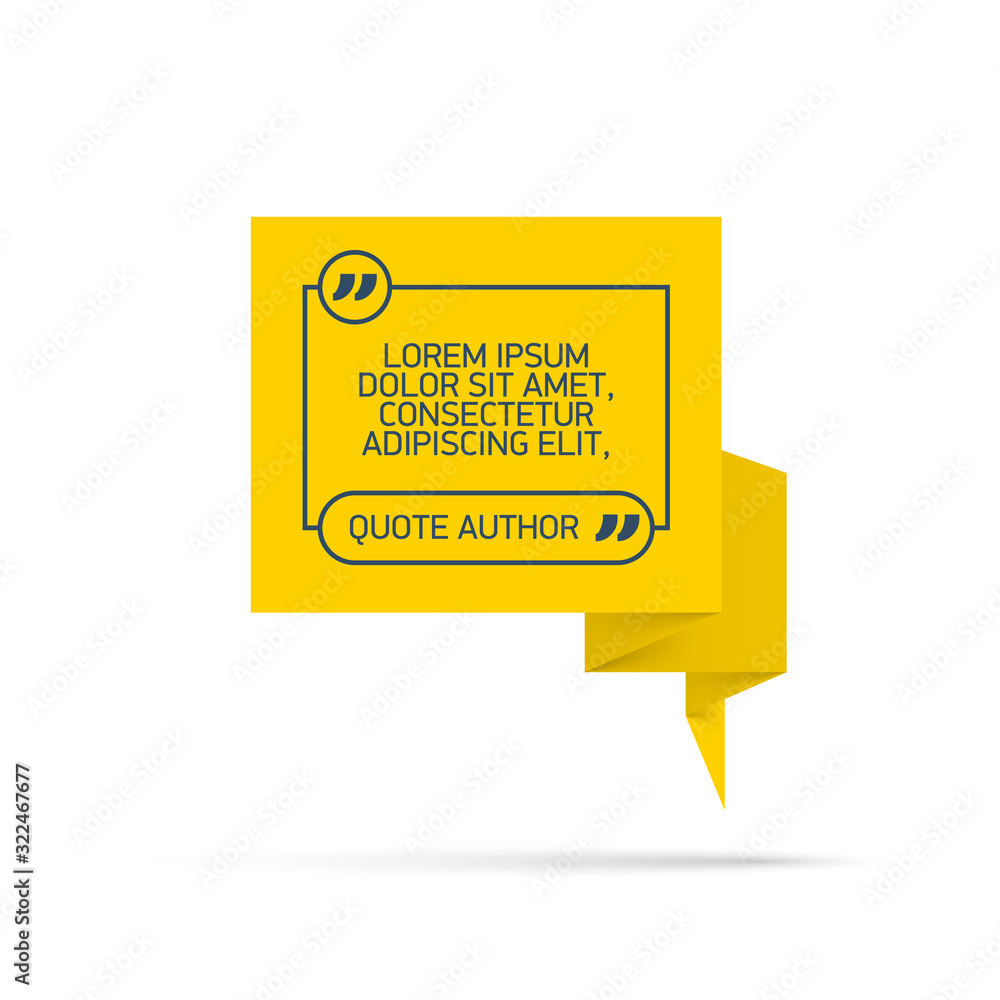 Design Quote speech bubble paper origami for message isolated on white background. shapes graphic textbox quotation mark for comment dialogue app template with author signature. Quote bubble frame. Design Quote speech bubble paper origami for message isolated on white background. shapes graphic textbox quotation mark for comment dialogue app template with author signature. Quote bubble frame.