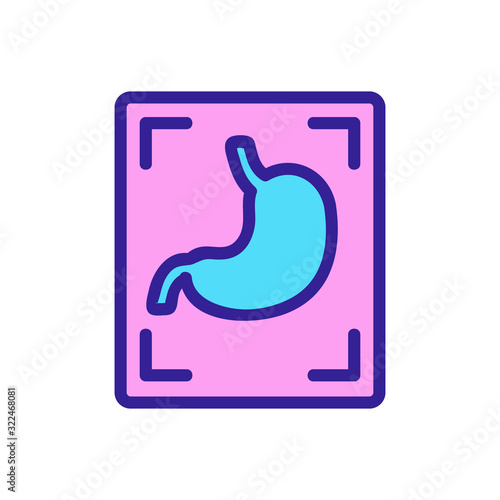 stomach X-ray icon vector. Thin line sign. Isolated contour symbol illustration