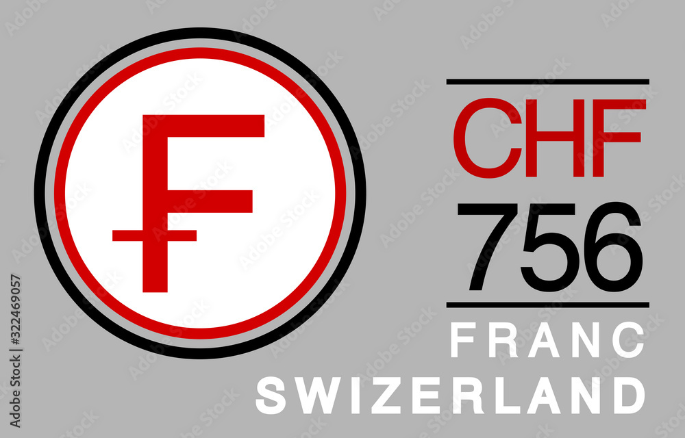 Obraz premium F, CHF, 756, Franc, Swizerland Banking Currency icon typography logo banner set isolated on background. Abstract concept graphic element. Collection of currency symbols ISO 4217 signs used in country