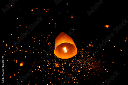 Lanterns floating in Yeepeng festival