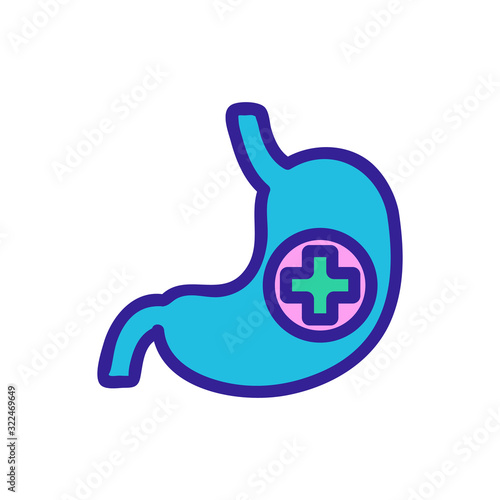 stomach icon vector. Thin line sign. Isolated contour symbol illustration