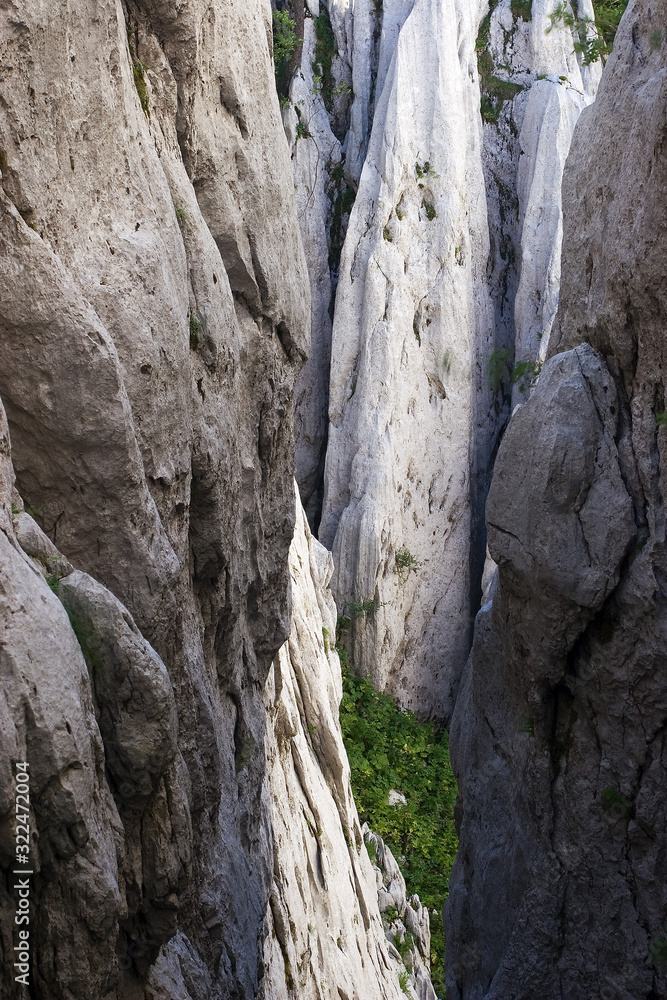 Barren rocks on Samarske  stijene mountains in Croatia