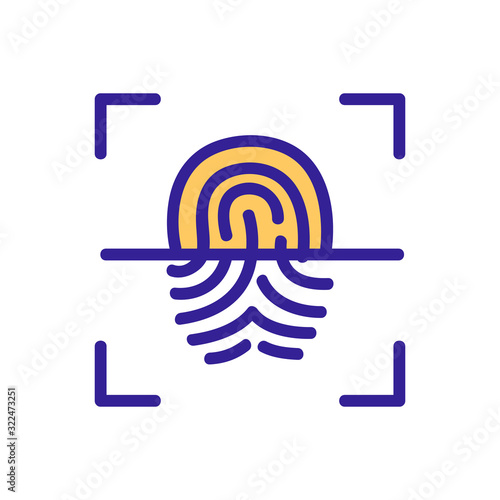 Scanner imprint finger icon vector. Thin line sign. Isolated contour symbol illustration