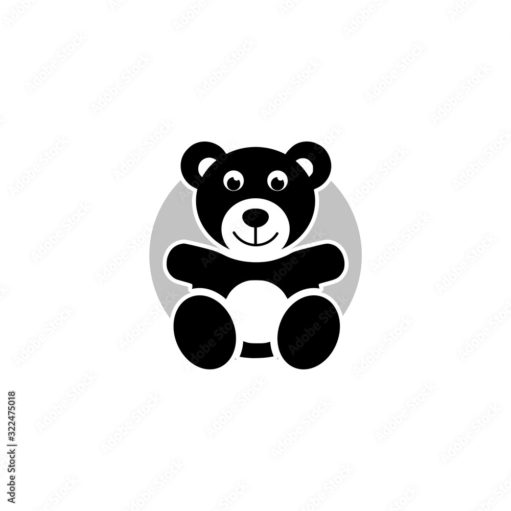 Obraz premium Teddy Bear icon flat style illustration for web