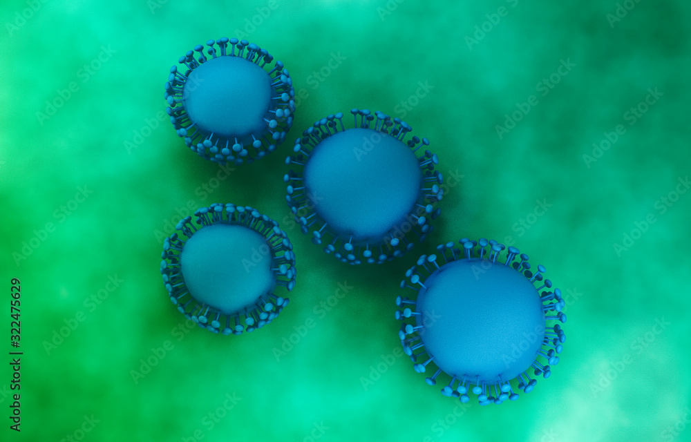 COVID-19 Wuhan Coronavirus 2019-nCov, 3D rendering COVID-19 Wuhan Coronavirus 2019-nCov, 3D rendering