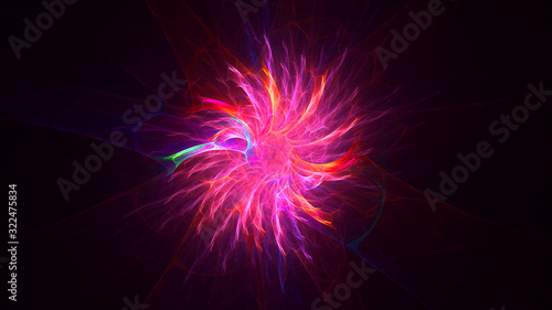 Fractal 3D rendering abstract and shiny background