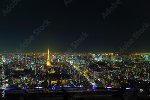 Wallpaper Mural ビルの屋上から見る東京の夜景 Torontodigital.ca