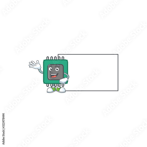 Cheerful RAM mascot style design with whiteboard