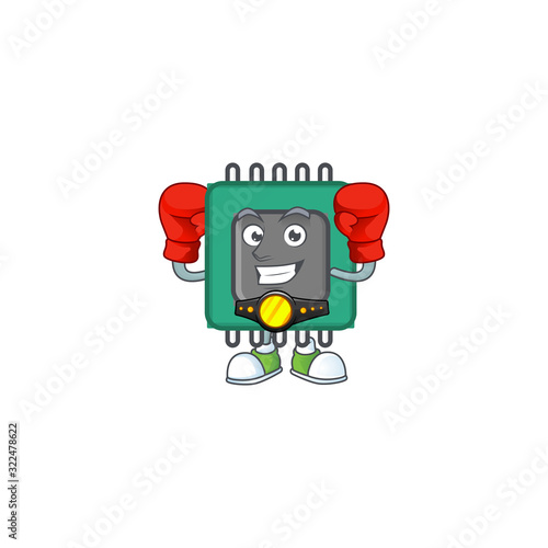 A sporty Boxing RAM cartoon character design style