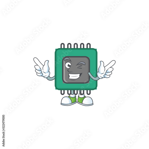 A comical face RAM mascot design with Wink eye