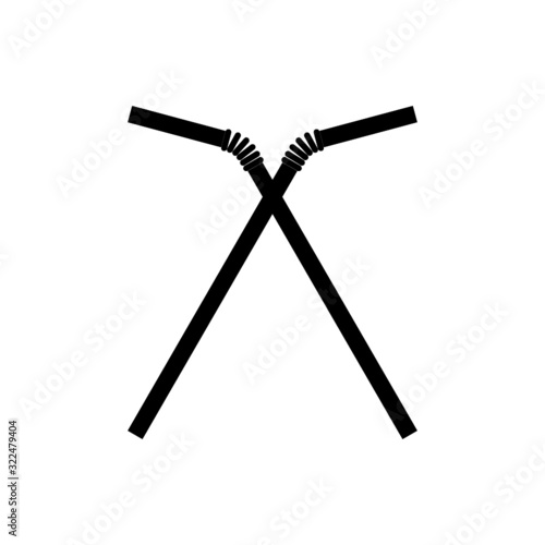Drinking plastic straw icon isolated on white background