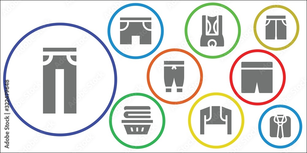 trousers icon set trousers icon set