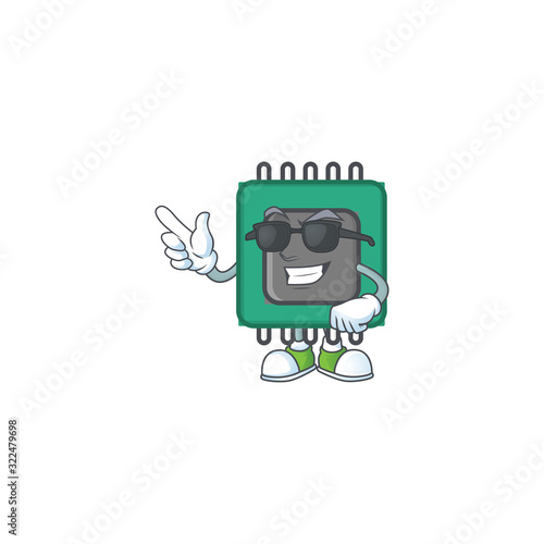 Super cool RAM mascot character wearing black glasses