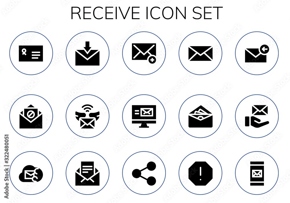 receive icon set receive icon set
