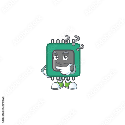 RAM cartoon mascot style in a confuse gesture