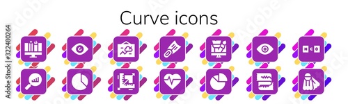Modern Simple Set of curve Vector filled Icons