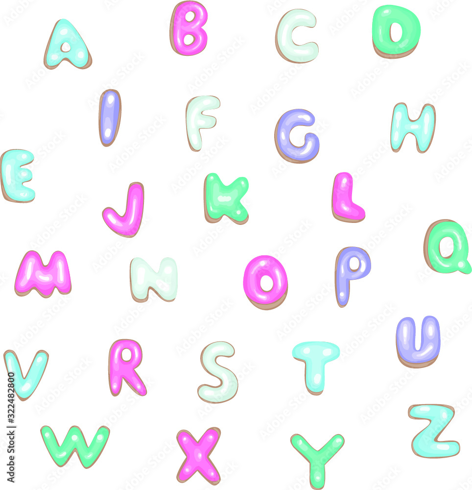 Donut alphabet - vector illustration Donut alphabet - vector illustration