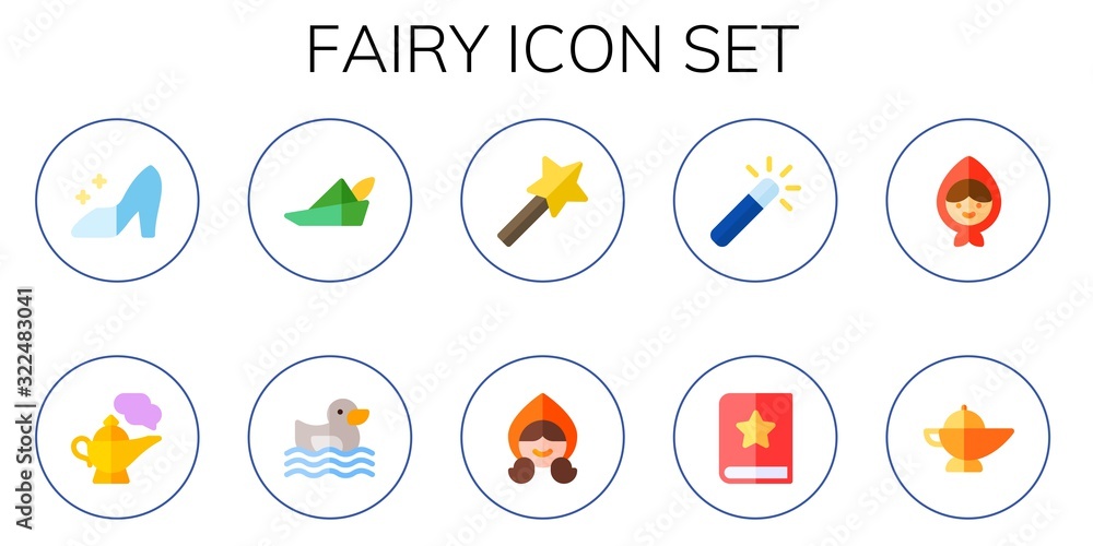 Modern Simple Set of fairy Vector flat Icons