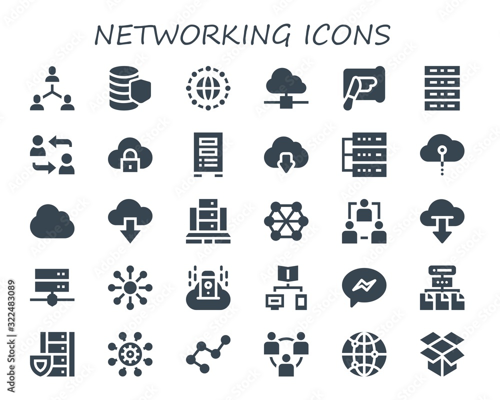 networking icon set Stock Vector Adobe Stock