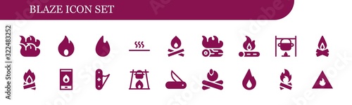 Modern Simple Set of blaze Vector filled Icons