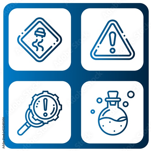 Set of beware icons