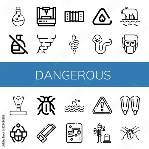 dangerous simple icons set