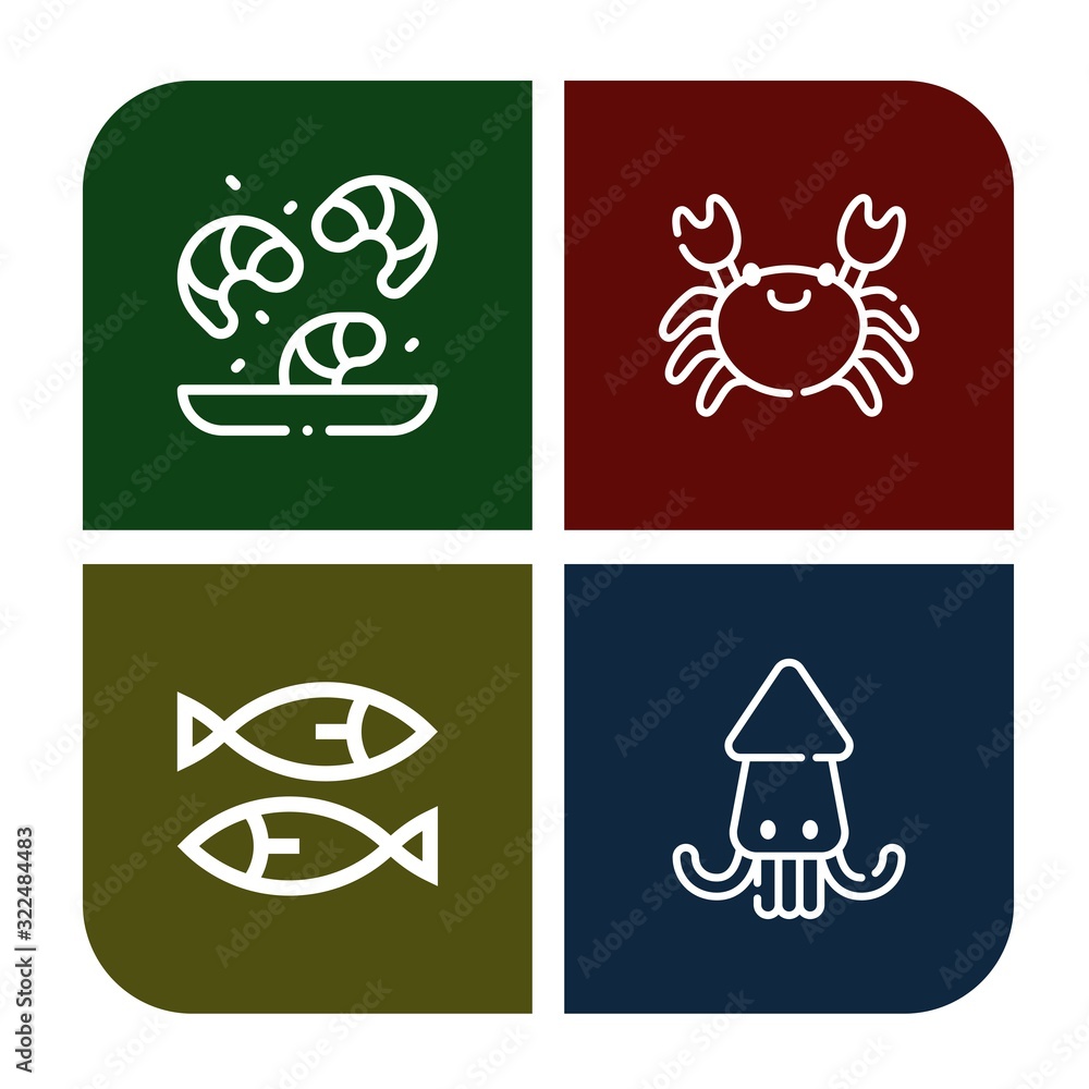 Set of squid icons