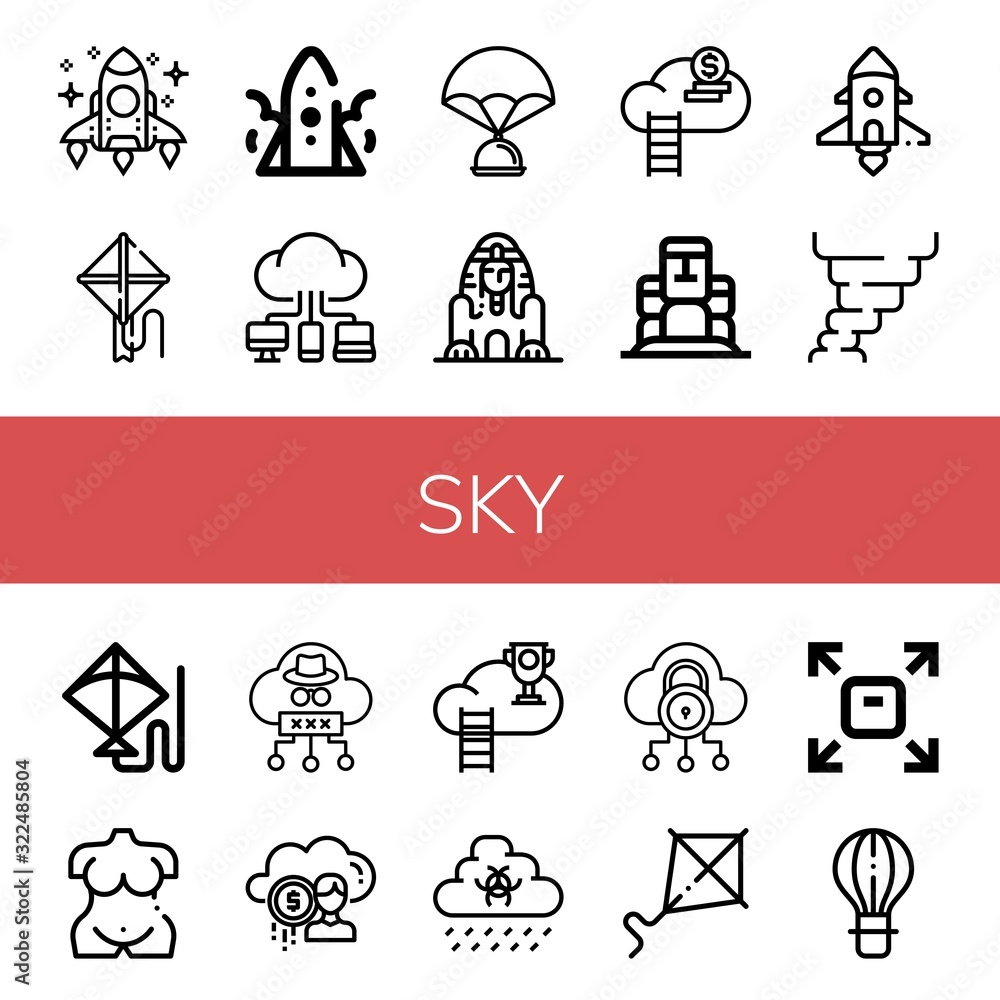 Fototapeta premium sky simple icons set
